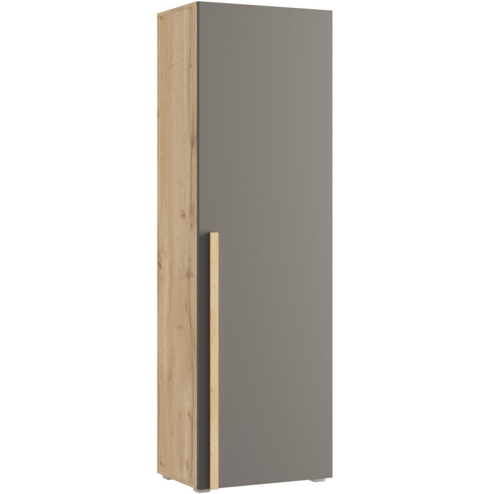 Шкаф-пенал «Виллитус» М2, Дуб вотан/Графит в магазине «На диване» в Новосибирске  — Выгодная цена